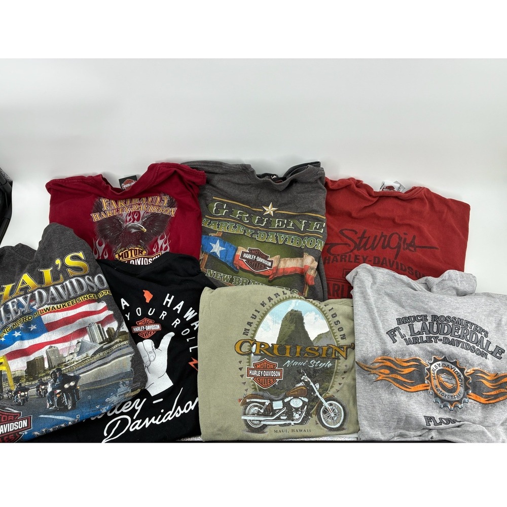 Lot of 7 Harley-Davidson Mens Graphic T-Shirt Mens XL Y2K